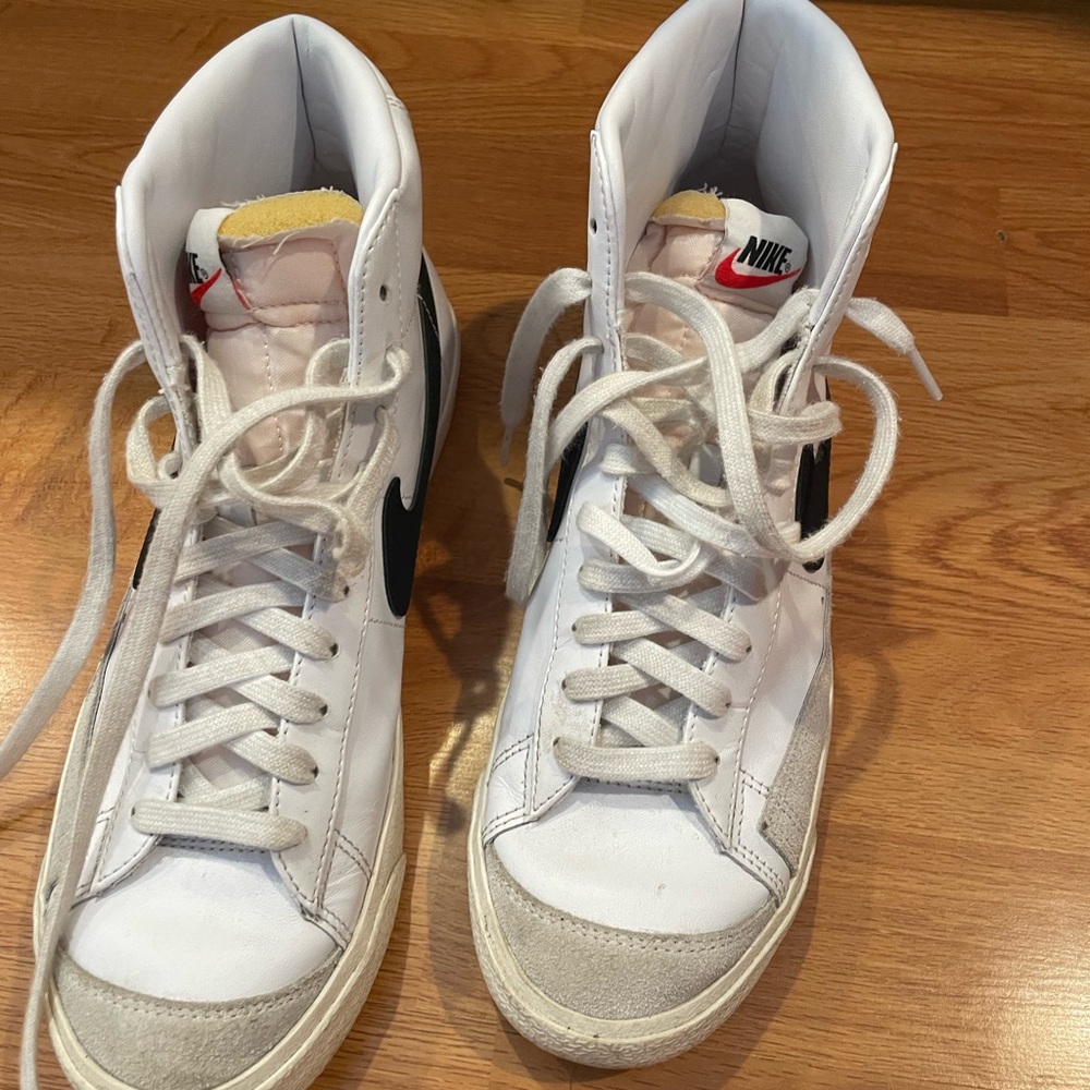 Nike White and Black High-Top Sneakers